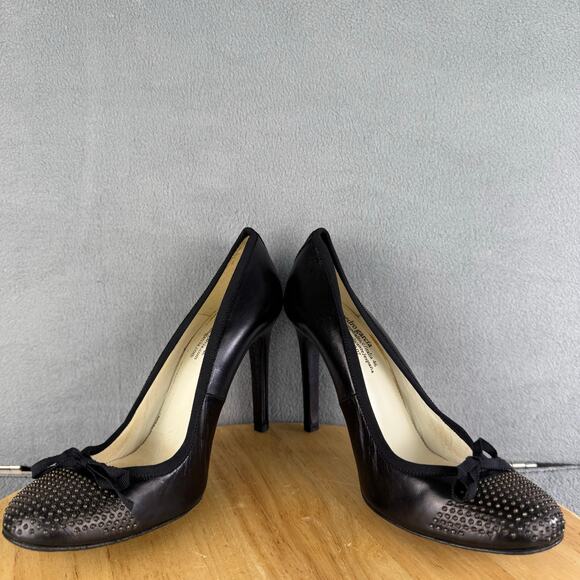 Pedro Garcia Gemma Black Leather High Heels W/Bow Women’s Size 39/ 9 US - Picture 5 of 9